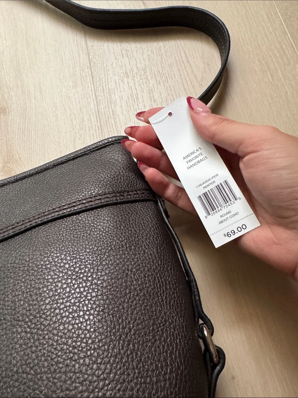 Rosetti Dark Brown Pebbled Crossbody Bag